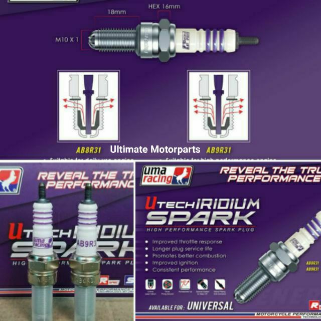 Y15ZR/LC135/RS150/Wave125/FZ150 UMA RACING UTECH IRIDIUM SPARK PLUG 100