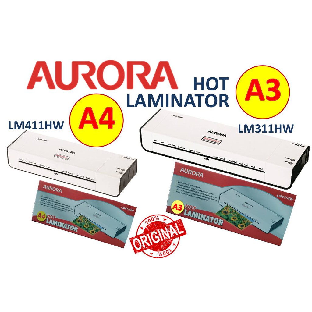 Aurora Laminator A4 A3 LM411HW/LM311HW/LM3241HS/LM3231H (Mesin Foto