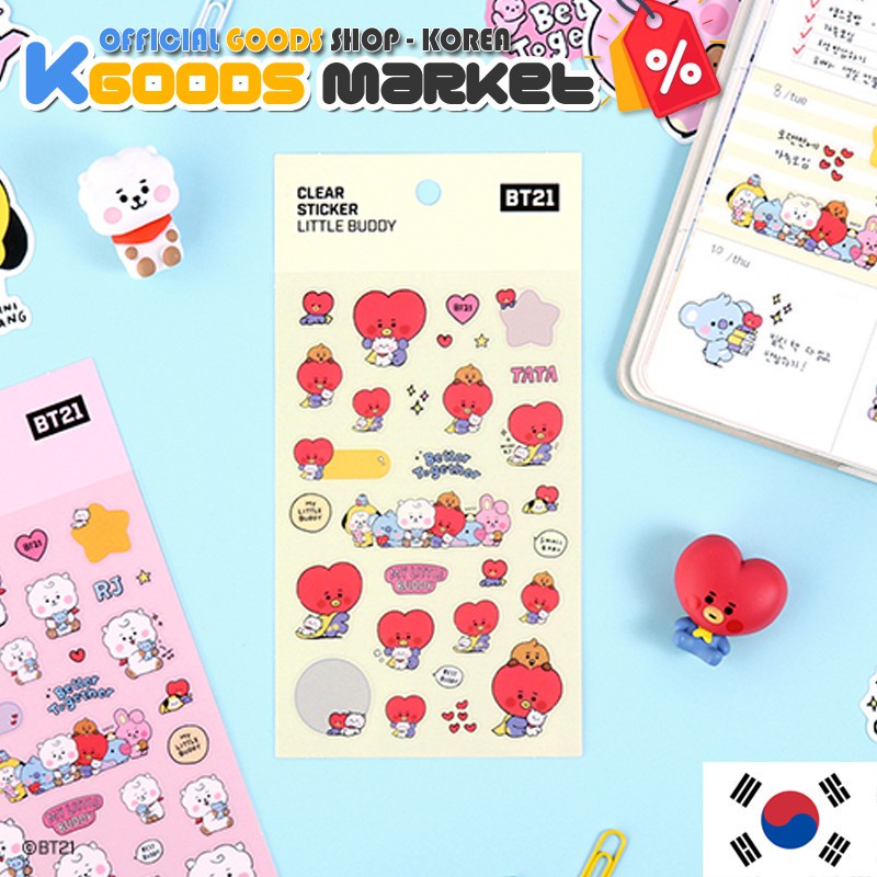 BTS BT21 Baby Clear Sticker LITTLE BUDDY 2021 Monopoly Official Goods ...