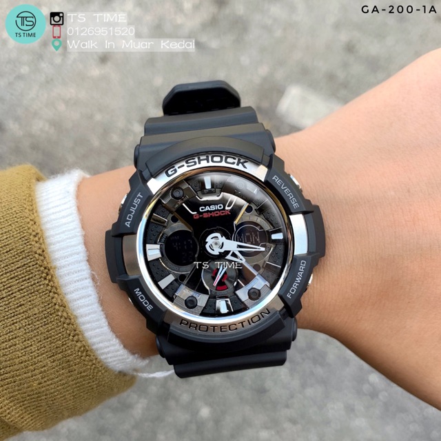 CASIO G-SHOCK GA-200 BLACK \u0026 silver