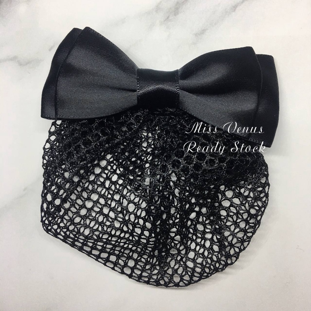 Hair Net Bun Cover Ribbon Clips Bun Hair Nets Ballet Dance Skating