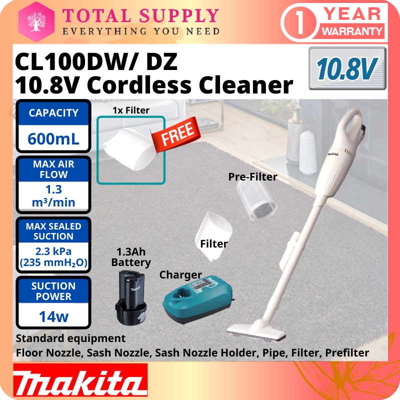 Aspiradora a Batería MAKITA CL100DW 600ml 10,8V