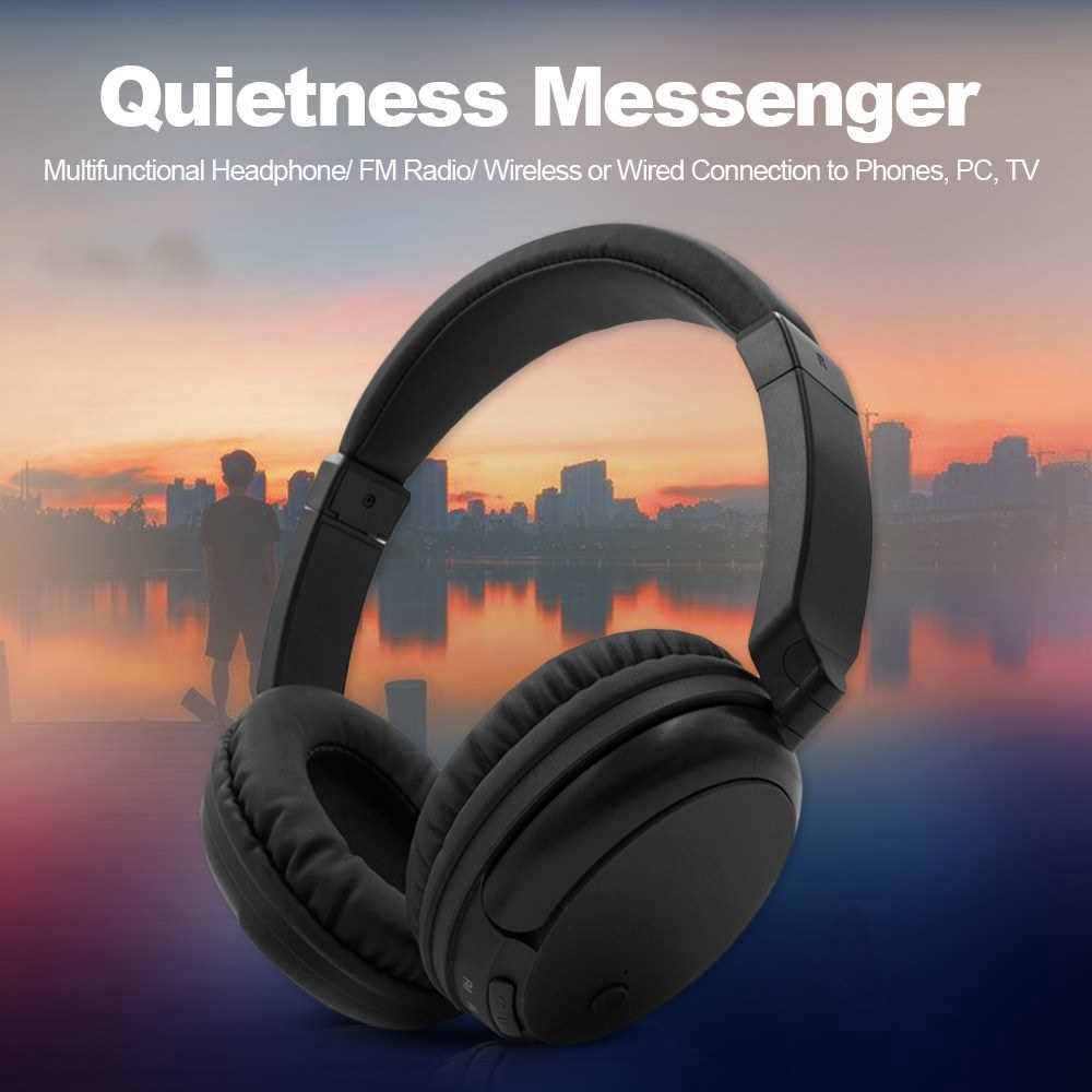 FM Wireless Headphones OverEar Music Earphones Receiver AUX