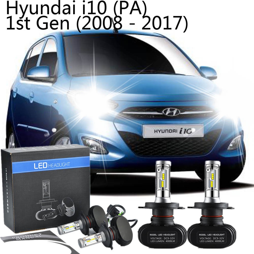 Hyundai i10 (PA) 1st Gen (2008 2017)(Head Lamp) H4 LED Light Car Headlight Auto Head light