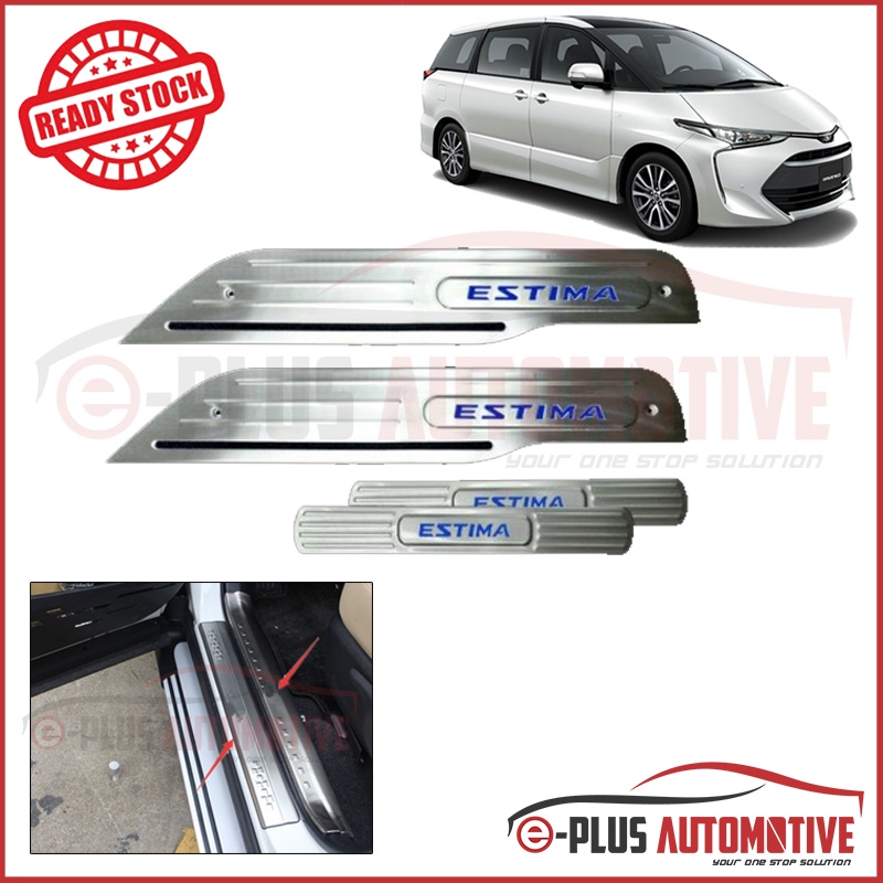 Toyota Estima 2017 2018 2019 Chrome Stainless Steel Blue Led Door Side ...