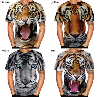 Summer Fashion Men Funny Tiger graphic t shirts 3D Printed Animal Pattern  Tees Tops Round Neck Short Sleeve Hip Hop Streetwear