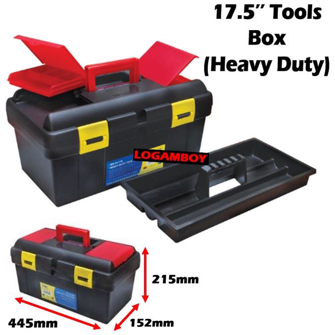 TOOLBOX TOOLS BOX TOTAL PLASTIC BOX PVC KOTAK ALATAN PLASTIK 17'' HEAVY ...