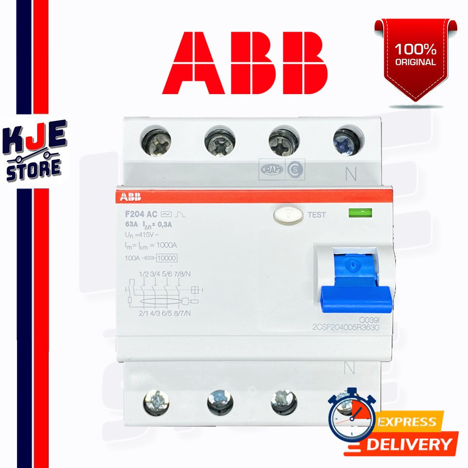 ABB ELCB F204 AC-63/0,3 IEC [2CSF204005R3630] [Ready Stock] | Shopee ...