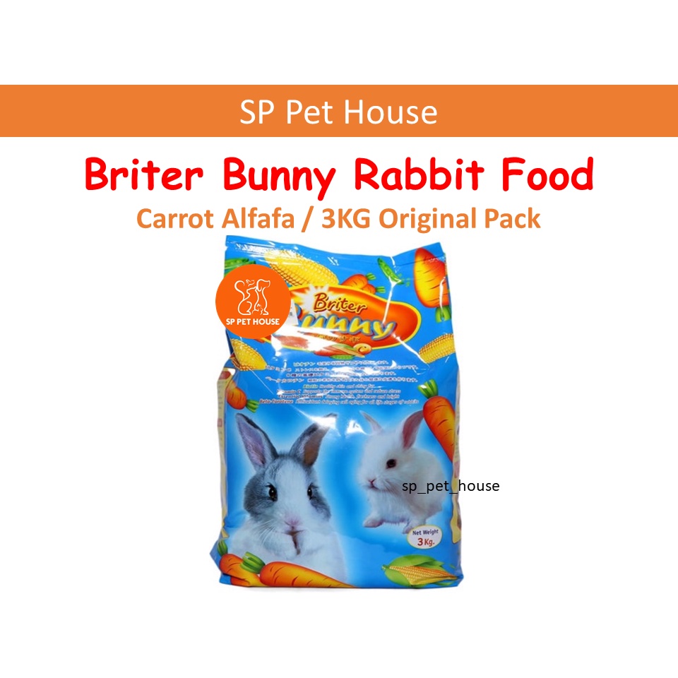 Briter Bunny Rabbit Food Carrot & Alfafa Flavour / Makanan Arnab 3kg ...