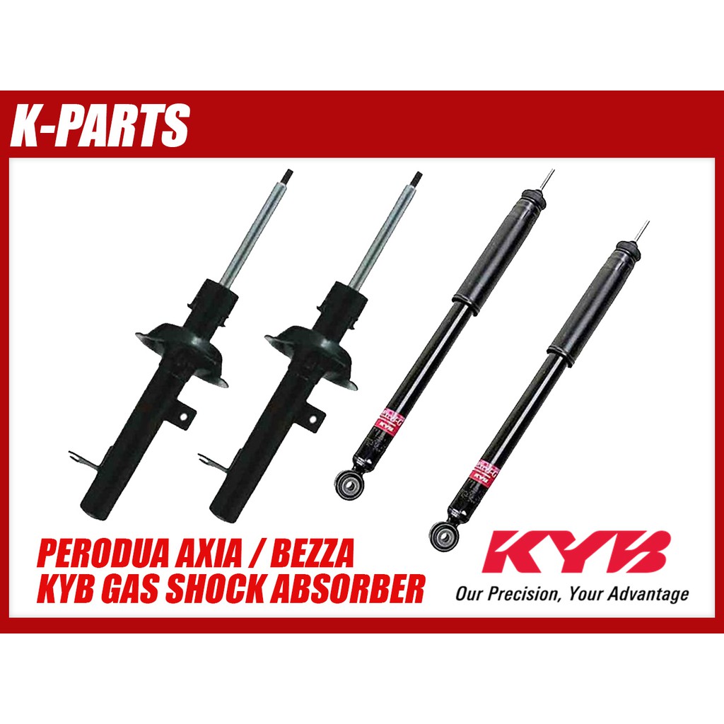 AXIA BEZZA KYB GAS SHOCK ABSORBER EXCEL G COMPLETE SET FRONT REAR ...