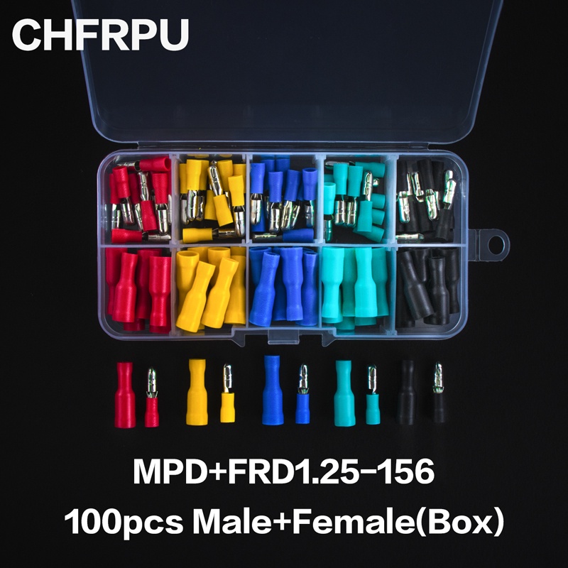 Bullet insulated electrical connector, crimping terminal, FRD MPD male ...