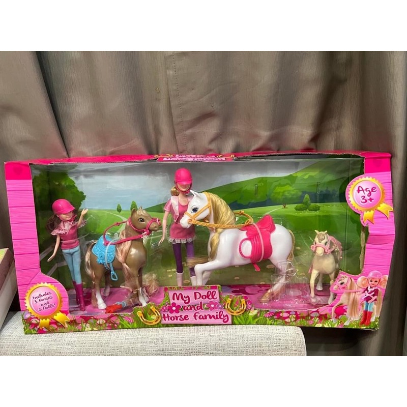 Ready Stock Doll Sisters Moment Riding Lesson Horse and Dolls Set