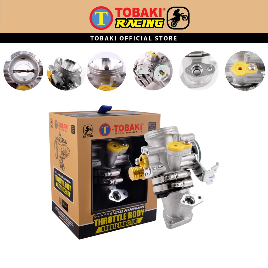 TOBAKI RACING Throttle Body Double Injector /W Inlet Pipe Racing Y15ZR ...