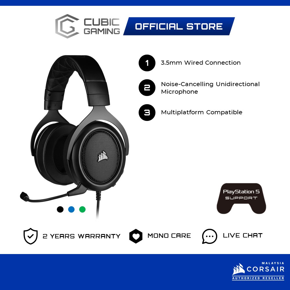 HS50 PRO STEREO Gaming Headset — Carbon