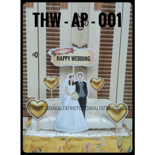 Thw - AP - 001 - TOPPER HAPPY WEDDING package/cake decoration/cake cup ...