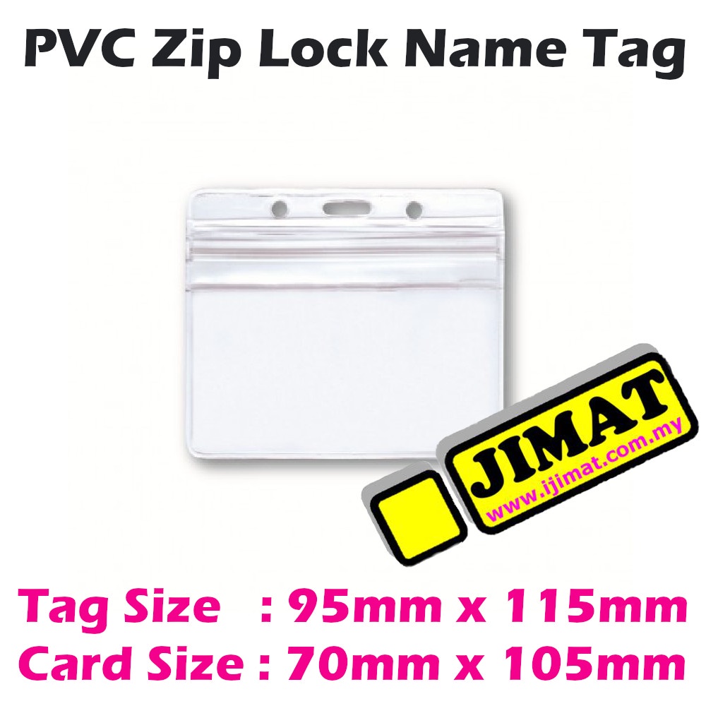 ID Badges 208NB PVC Zip Lock Name Tag Name Badge Holder 95mm x 115mm ...