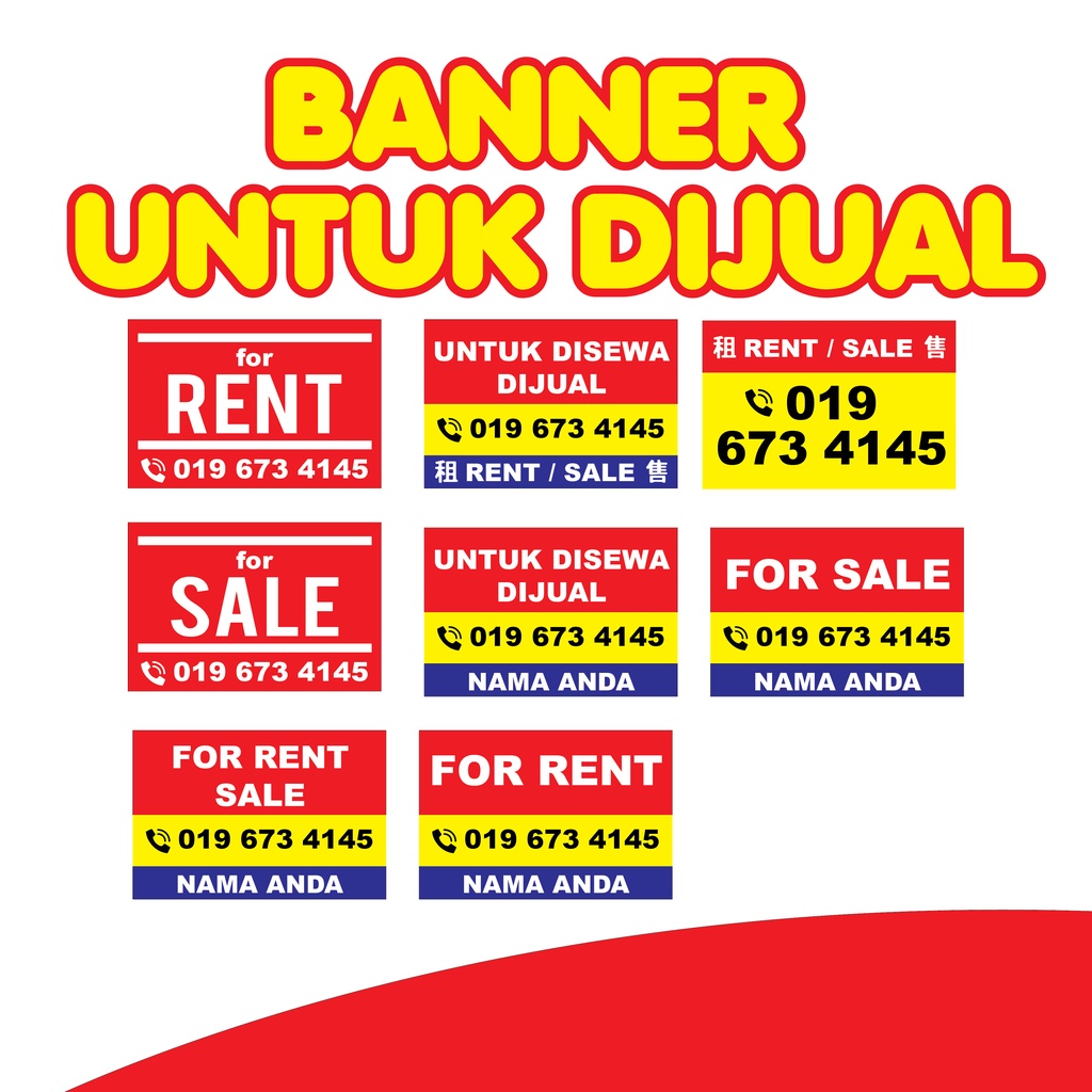 [READY STOCK] SALE RENT BANNER / SEWA JUAL BANNER / HOUSE FOR RENT ...