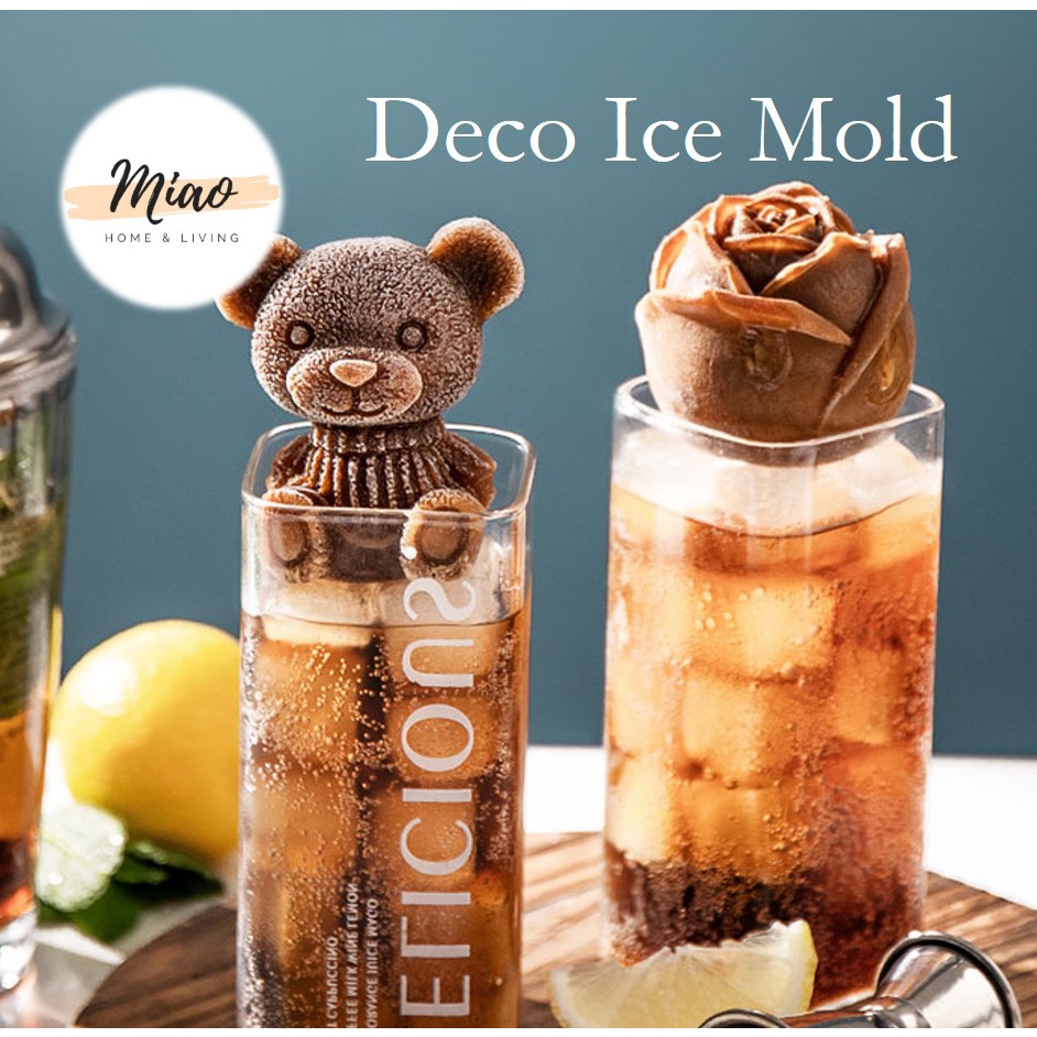 3D Bear Ice Cube Silicone Mold Creative Ice Bear Coffee Milk Tea