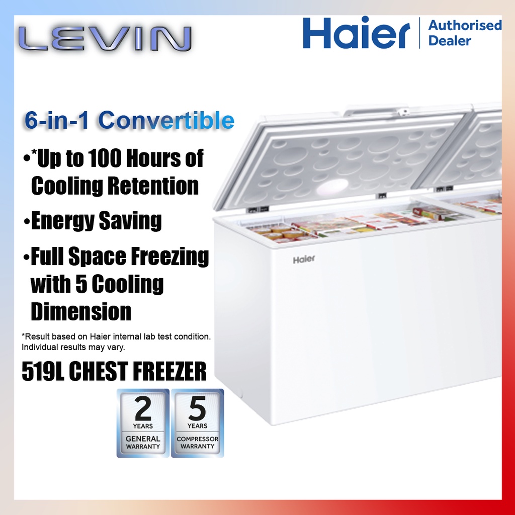 Haier 6in 1 Convertible Chest Freezer 100L / 142L / 200L / 306L/ 429L
