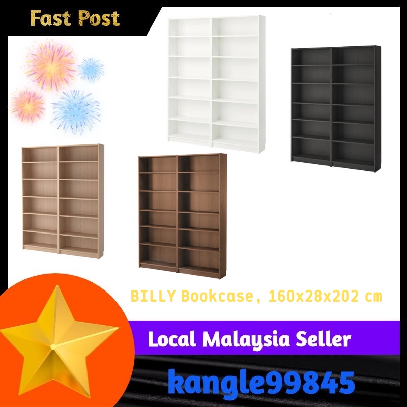 IKEA BILLY Bookcase, 160x28x202 cm | Shopee Malaysia