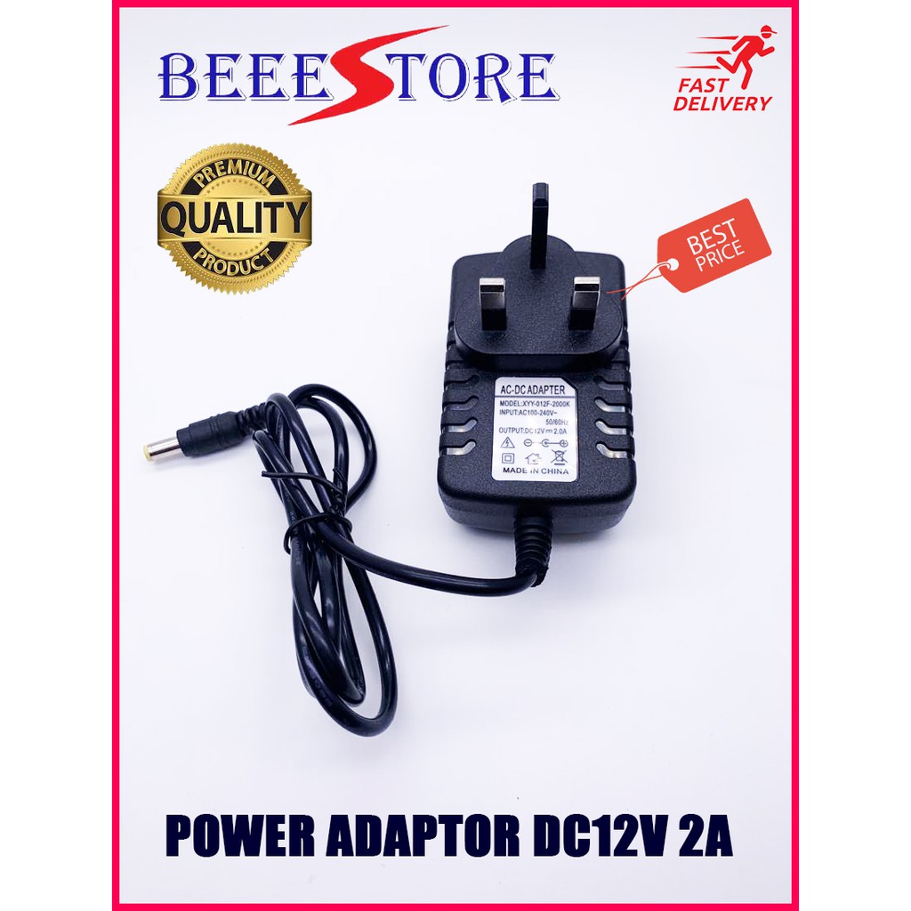 Power Adapter DC 12V 2A 5.5mm X 2.1mm For Modem Router / CCTV power ...