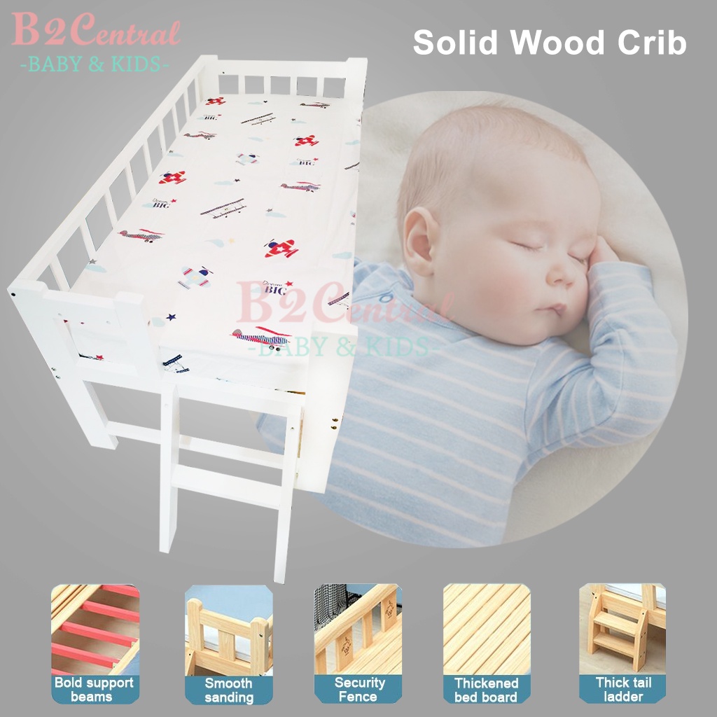 Katil Bayi Easel Wooden Baby Bed Baby Cot Attached to Parents Bed with Staircase Shopee Malaysia