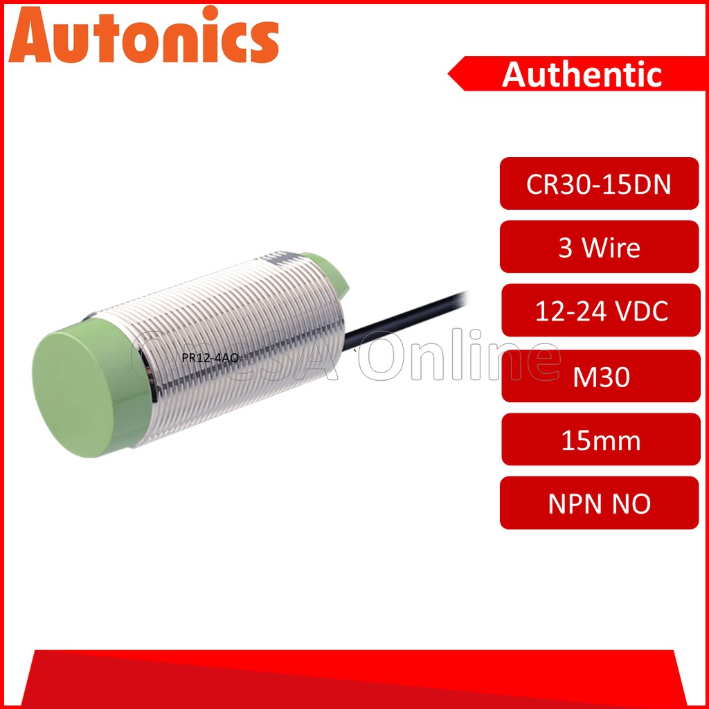 AUTONICS PROXIMITY SENSOR M30 15MM DC3 WIRE NPN NO(CR30-15DN-D12-24 ...