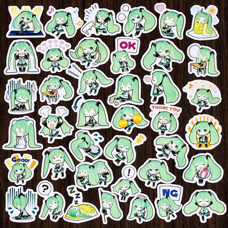 40 Pcs/set Vocaloid Hatsune Miku Mini Mixed Stickers Diary Scrapbooking