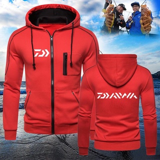 Autumn Winter DAIWA Fishing Clothing Mens Zipper Jacket Casual Hoodies Men  Personality Printing Hoodies Jacket Hoodie Sweatshirts Fleece Zipper Jacket