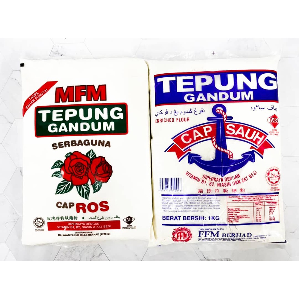 Tepung Gandum Serbaguna Mfm Tepung Gandum Red Rose 1kg Shopee Malaysia