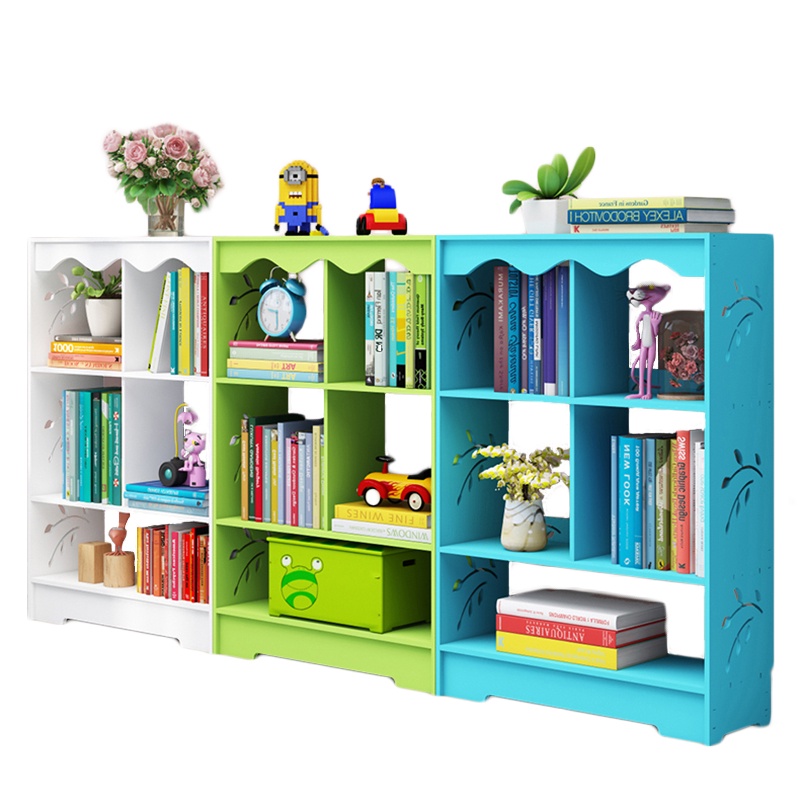 Simple leaf design bookshelf children bedroom story books storage rack ...