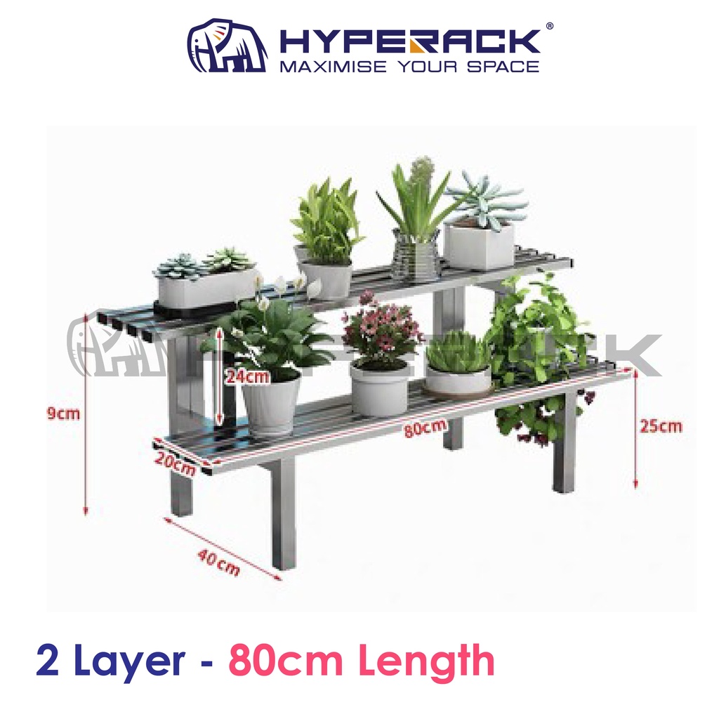 HYPERACK ™️ [Ready Stock] Rak Bunga Bertingkat Flower Rack Stainless
