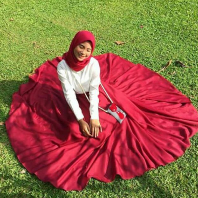 SKIRT KEMBANG 7 METER VIRAL RED