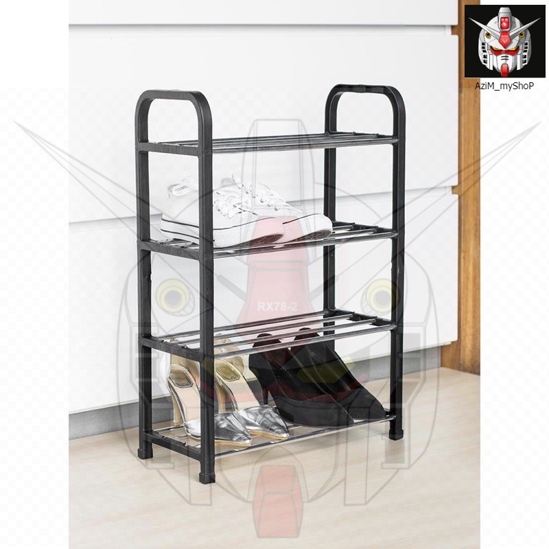 Rak Kasut 4 tier Stainless Shoes Rack ( Rak Kasut keluli Tahan Karat ...