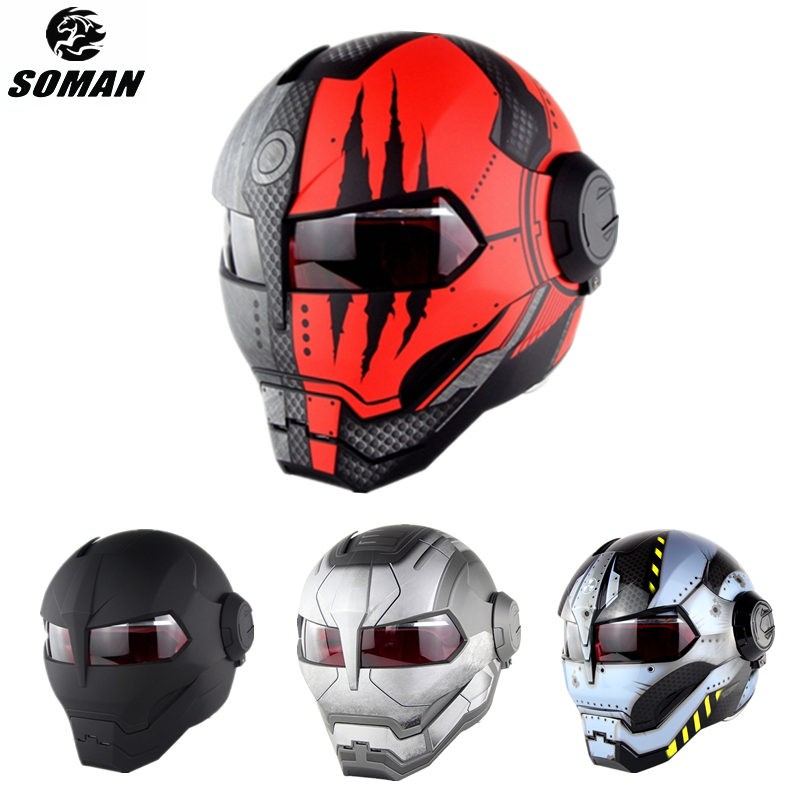 Soman Motorcycle Helmet Iron Man Style Motor Bike Safety Casco Motocross  Capacete Monster Casque DOT Personality Headgear - Price history & Review, AliExpress Seller - Car motorcycle helemt Store