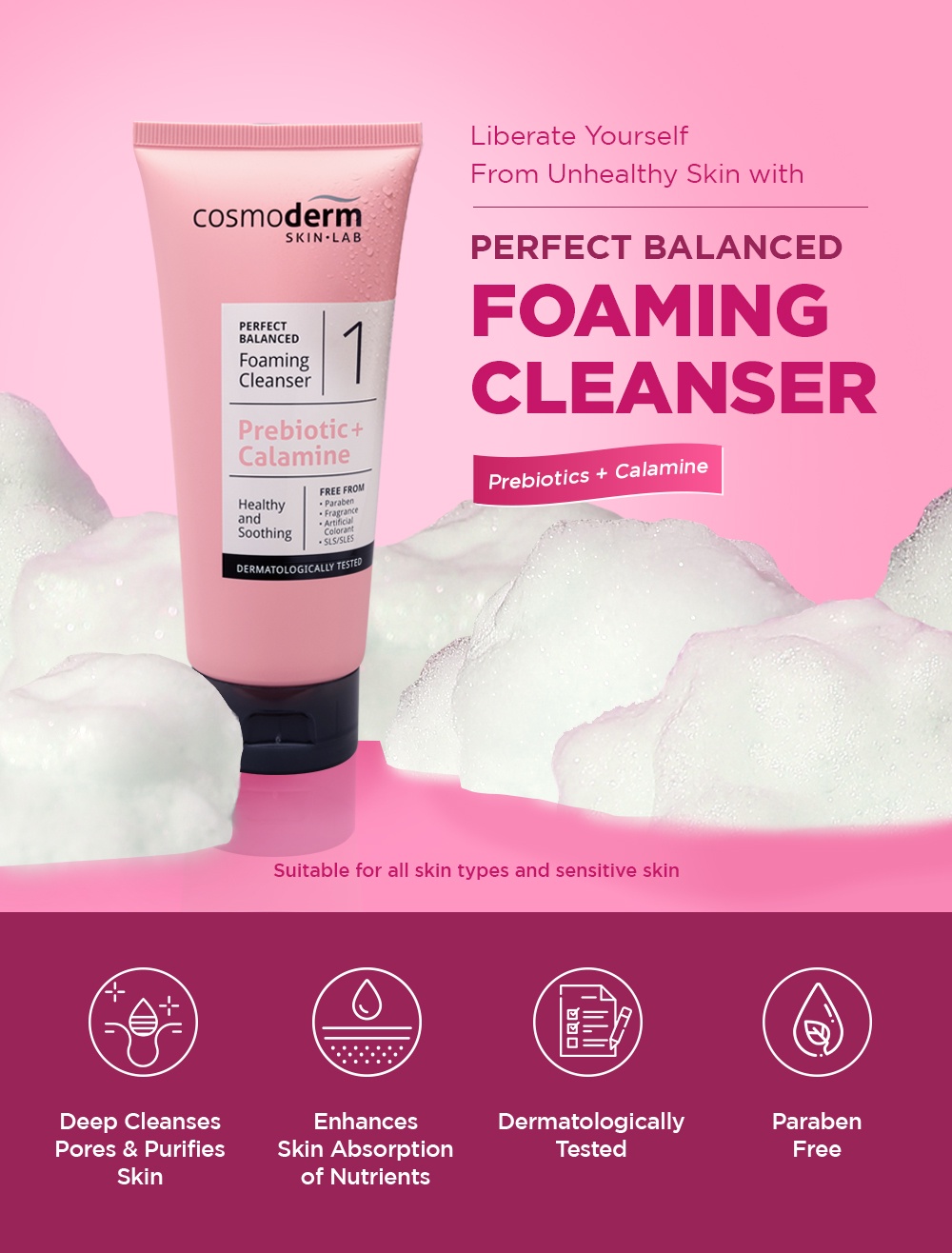 Cosmoderm PERFECT BALANCED FOAMING CLEANSER 100ml | Shopee Malaysia
