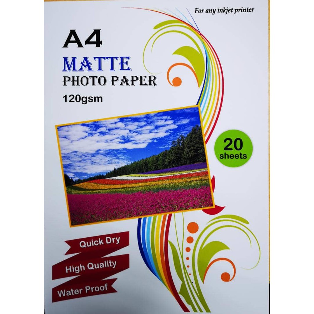 Inkjet Photo Matte Paper A4 size 120gsm Shopee Malaysia