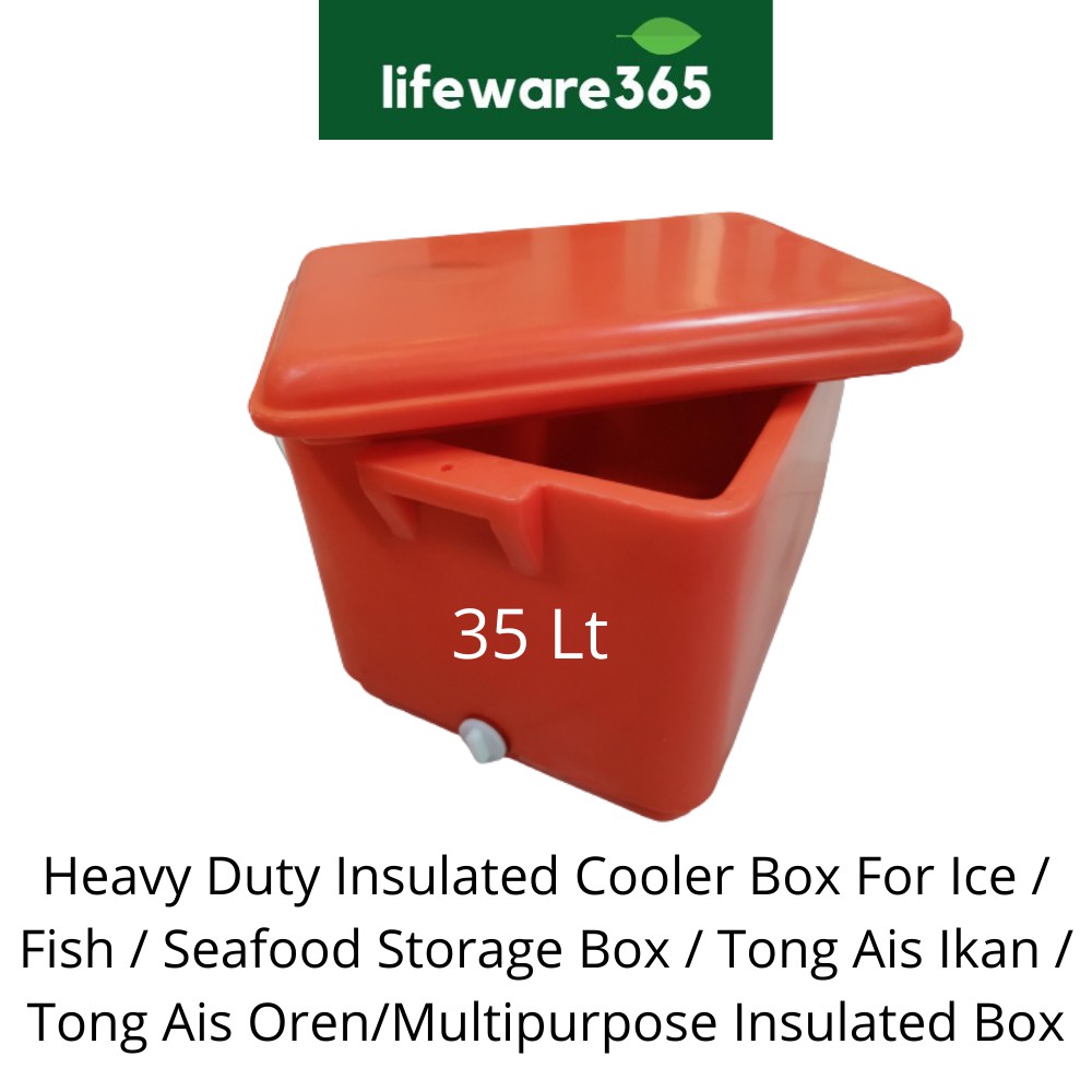 35Lt Heavy Duty Cooler Box / Tong Ais / Tong Ais Oren / Tong Ikan / Ice Box / Fish Box / Seafood Box