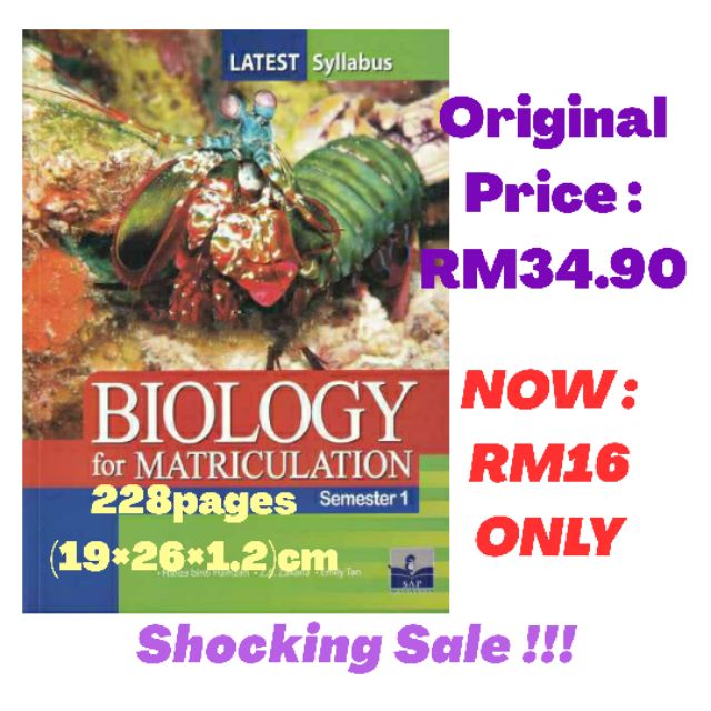 [READY STOCK] Biology For Matriculation Semester 1 | Shopee Malaysia