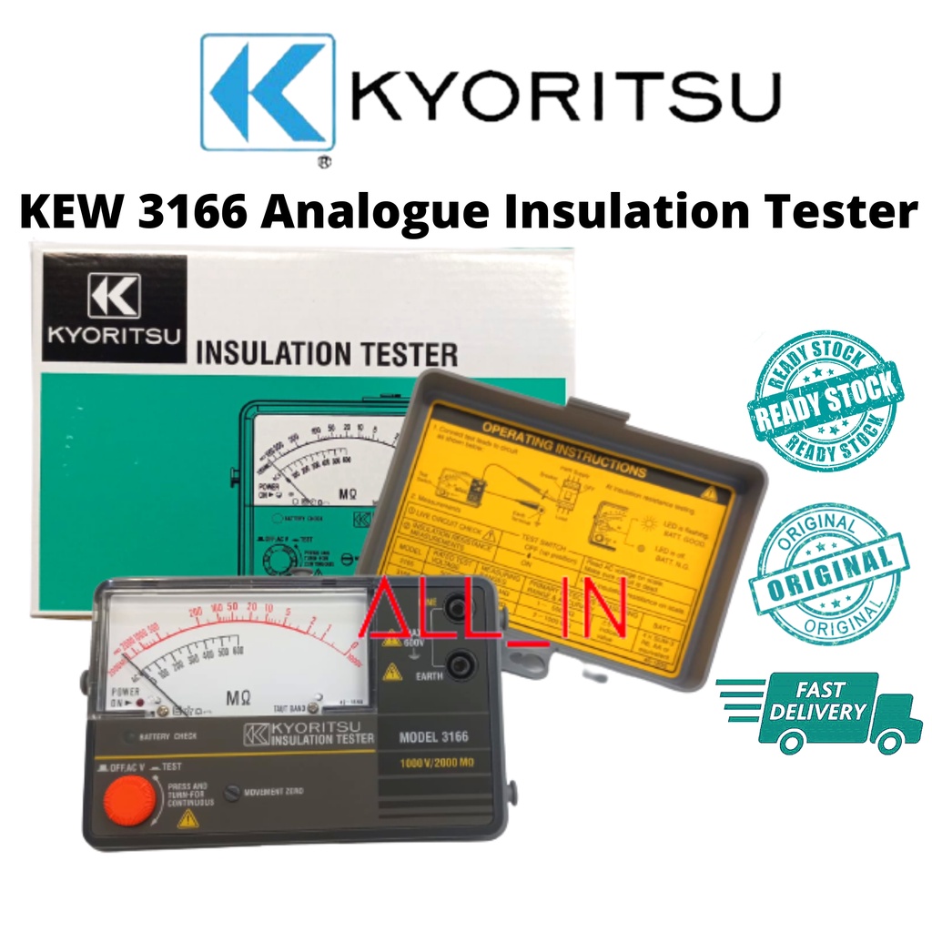 Kyoritsu Kew 3166 Analogue Insulation Testers New Ready Stock 👍 Original 💯 Shopee Malaysia