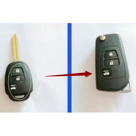 Toyota Yaris Ativ Folding Key 3 Buttons Only For 13-20 Years With Logo ...