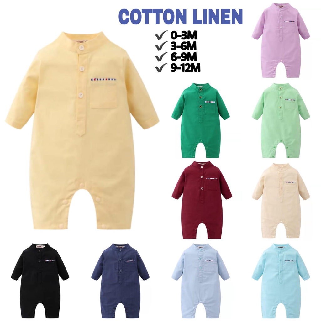 Baju Melayu Baby Boy Kurta Baby Blue Newborn Romper Baju Raya Baby Boy
