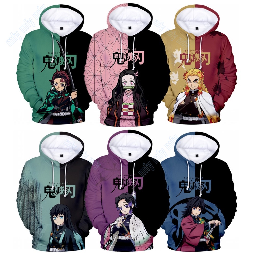 Anime Demon Slayer Hoodie Kamado Tanjirou Nezuko Zenitsu Giyuu Cosplay  Men/Women Hooded Pullover Jacket