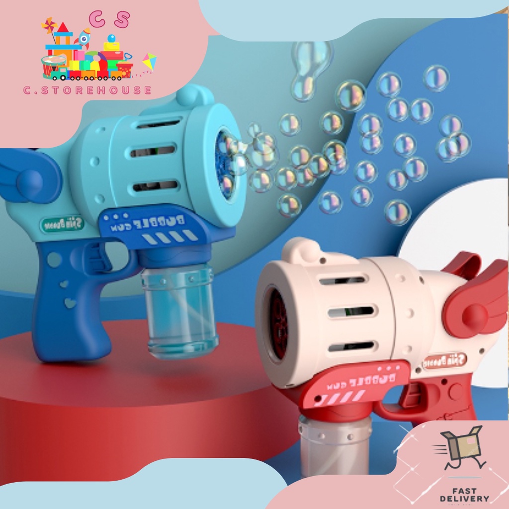 5 Hole Gatling bubble Gun Toy Automatic bubble Machine Charging ...