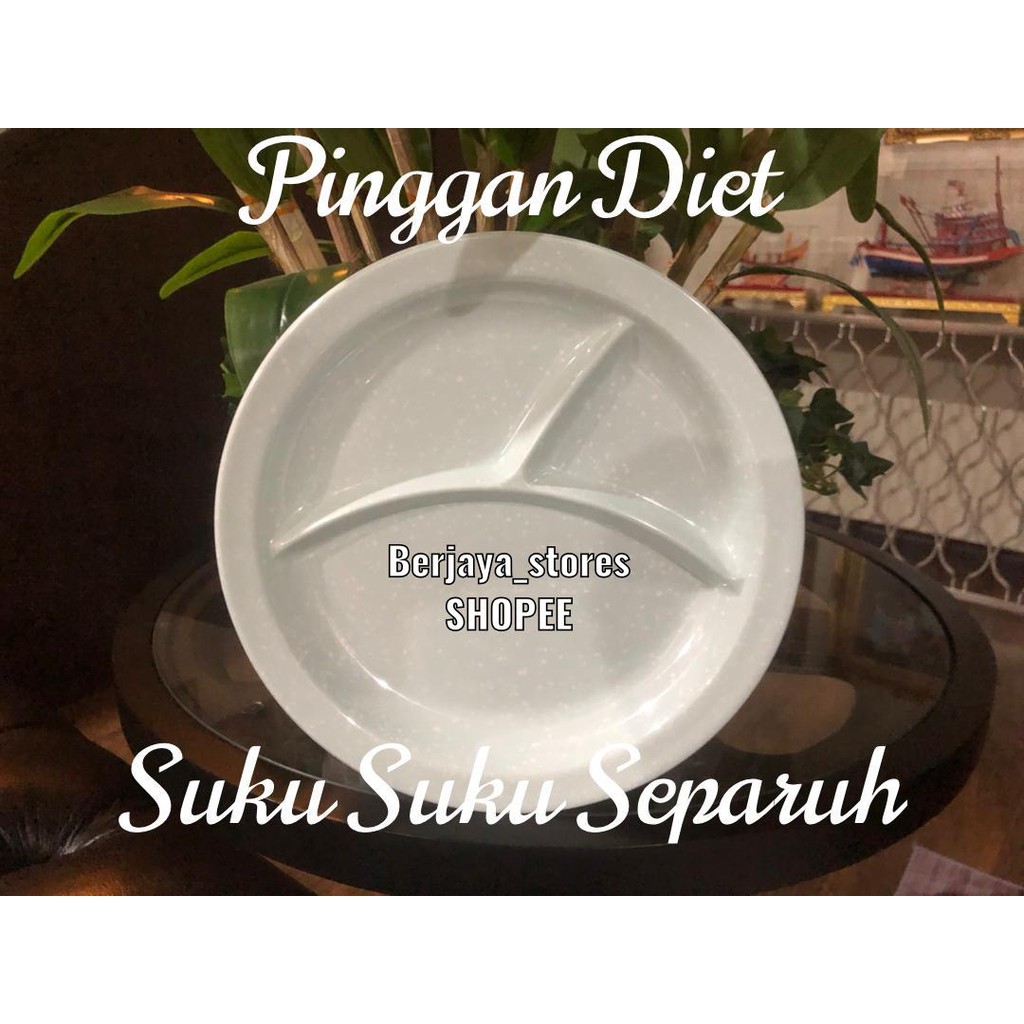 Pinggan Diet Suku Separuh quarter plate melamin dinner set dining