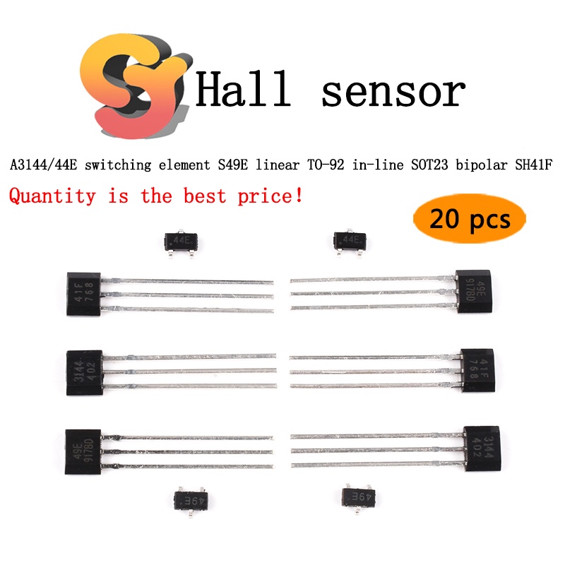 [Ready Stock Supply] 20pcs Hall Sensor A3144/44E Switch Component S49E