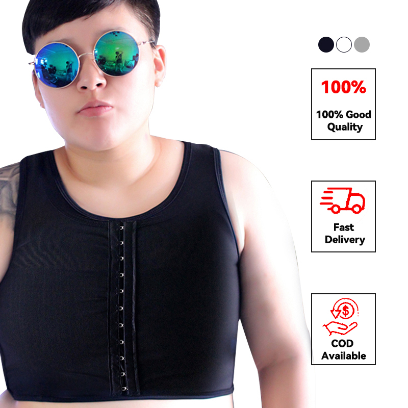 Breathable Breast Binder Buckle Chest Breast Binder Corset Undershirt  前置排扣绷带束胸 Shaper Plus Size