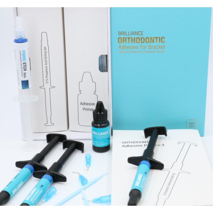 Light cure orthodontic adheisve brace cement primer paste standard kit