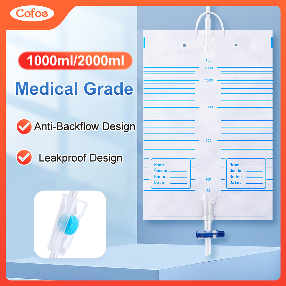 Cofoe Medical Urine Bag Collecting Ml Ml Drainage Bag Anti Reflux Hanger Individual Pack