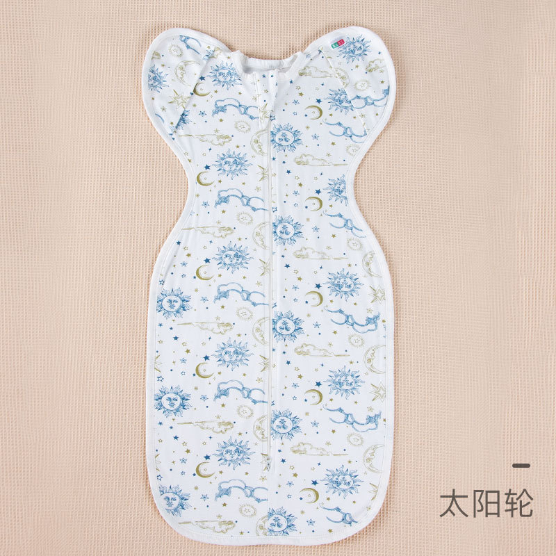 Baby swaddle zip cotton selimut bayi baby swaddle wrap arm cartoon baby